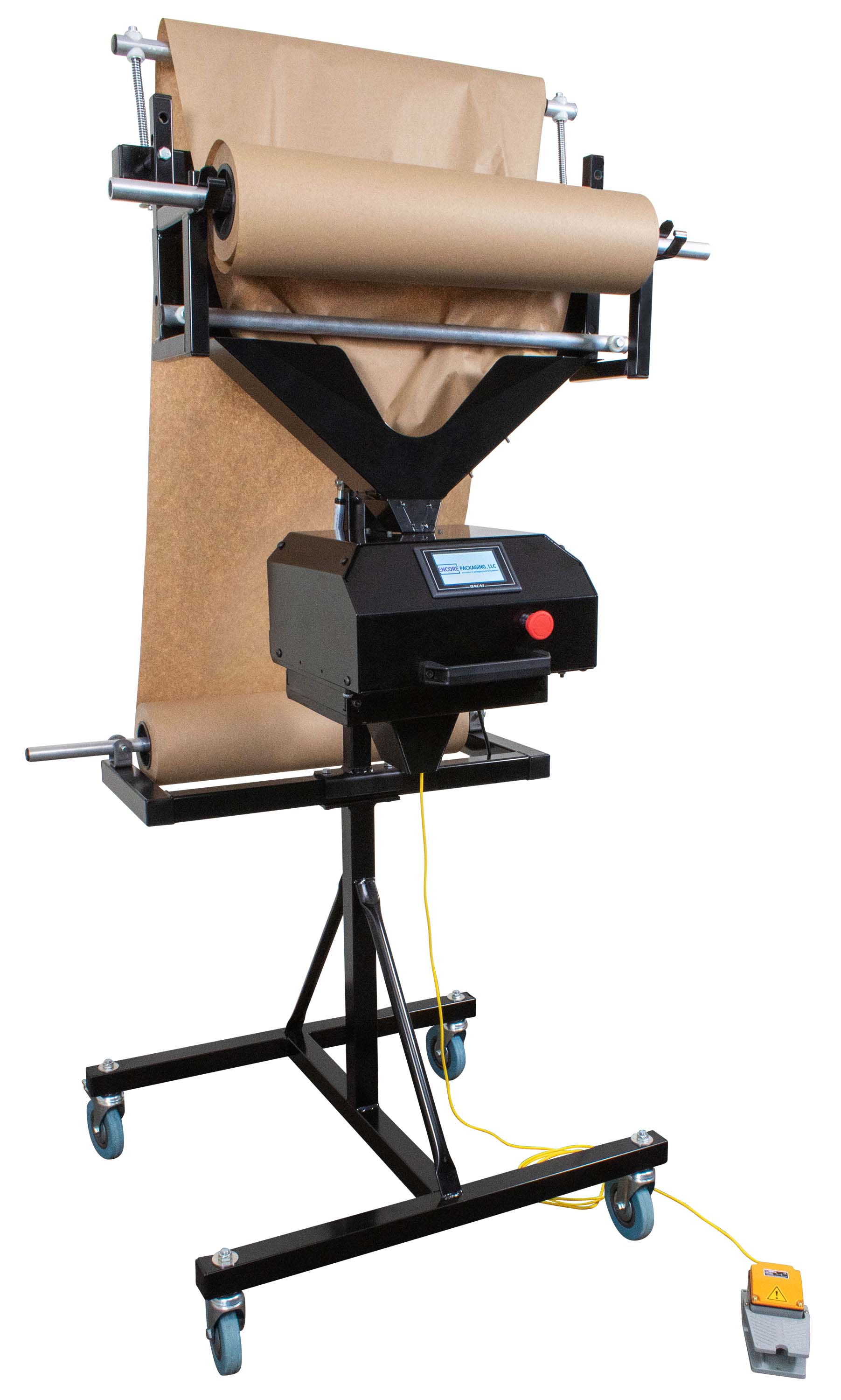 Encore #EP-5960 Vertical Kraft Paper Dispenser w/ Smooth Cutting Blade  (Holds 12 - 48 Rolls)